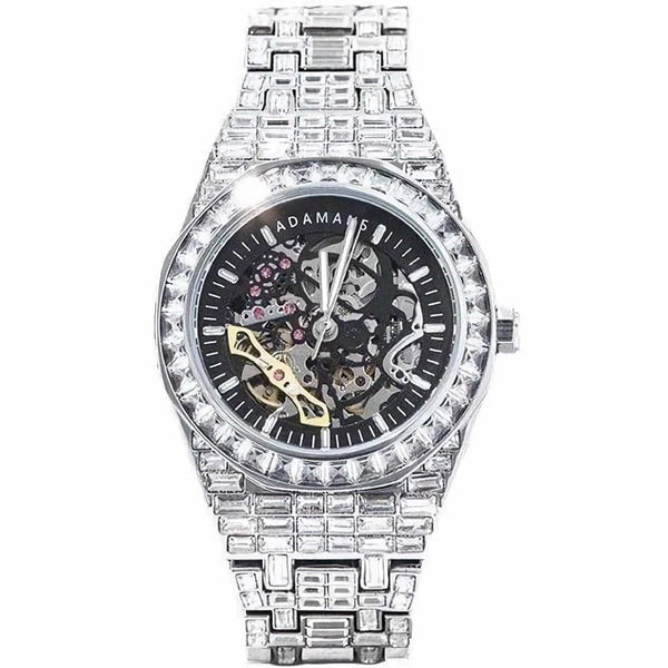 Adamans Baguette Watch - Silver